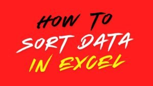 How to Sort Data in EXCEL